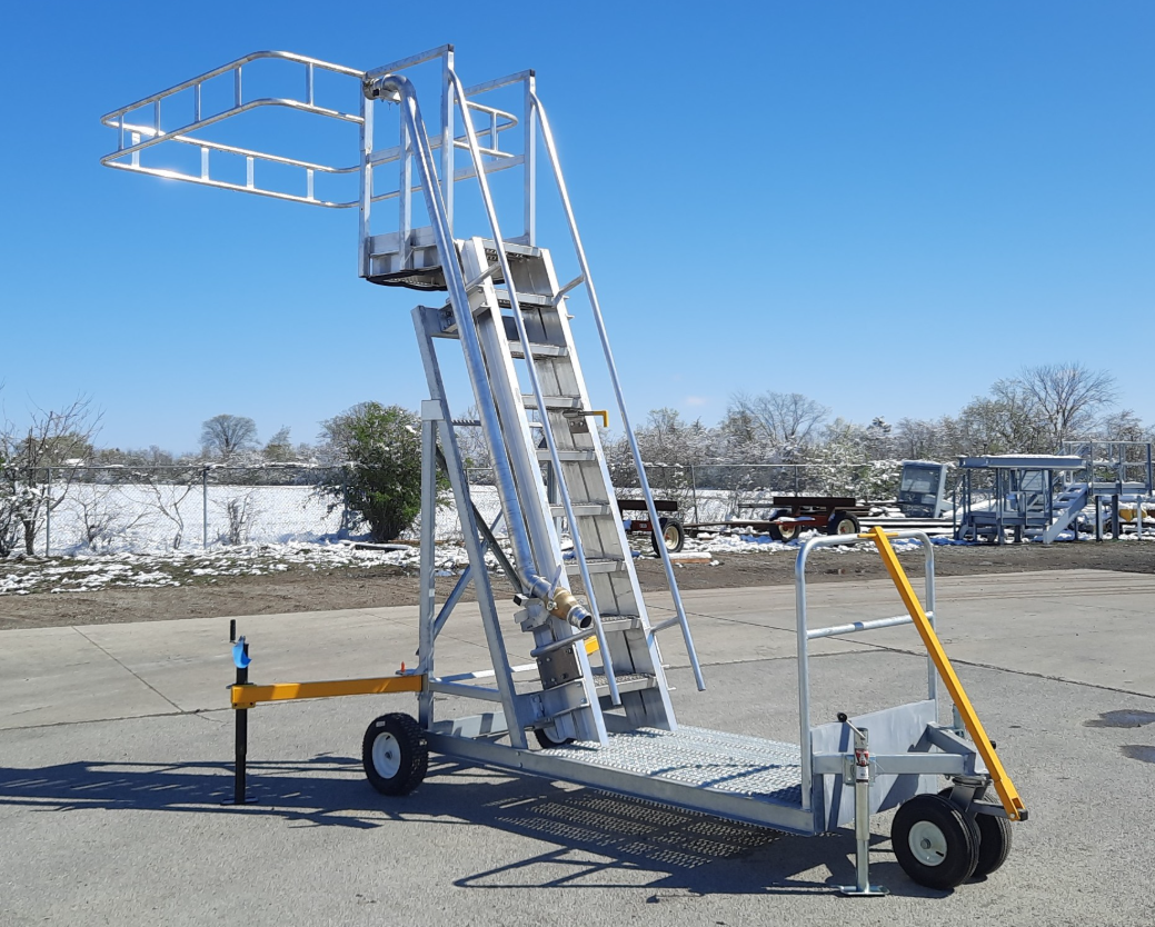 Porta-Rack MLP-16 High Reach portable truck and railcar access platform positioned outdoors
